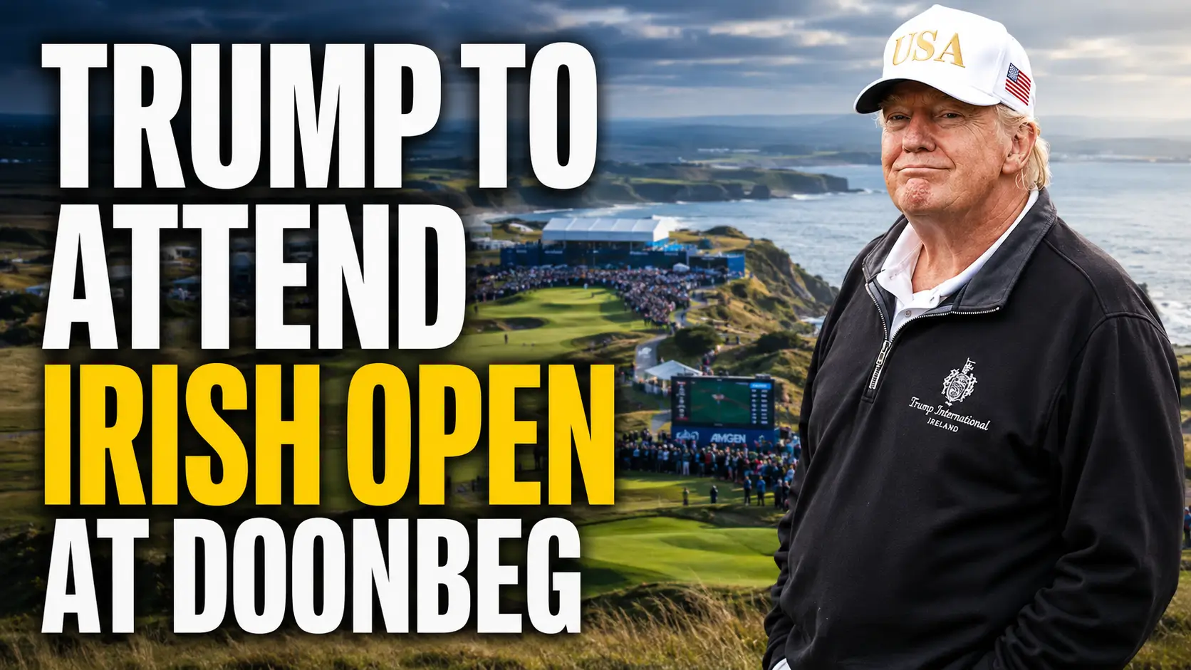 Scenic coastal view of Trump International Golf Links in Doonbeg, County Clare, hosting the 2026 Amgen Irish Open.