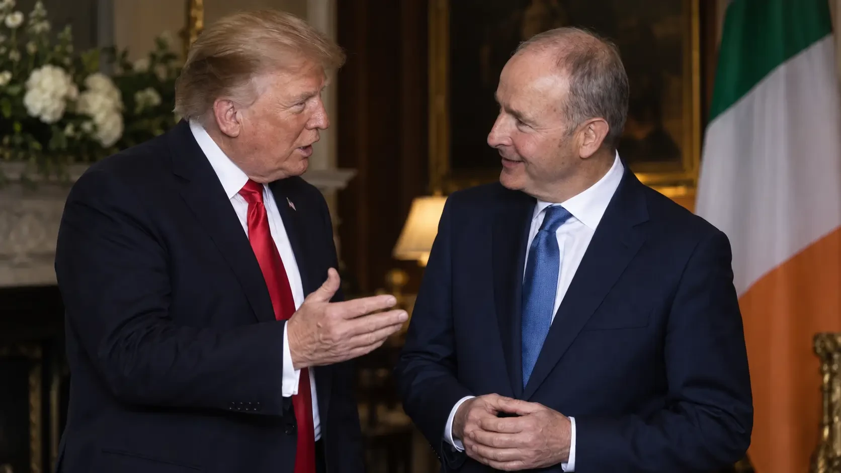Donald Trump and Taoiseach Micheál Martin during Trump's September 2026 visit to Ireland