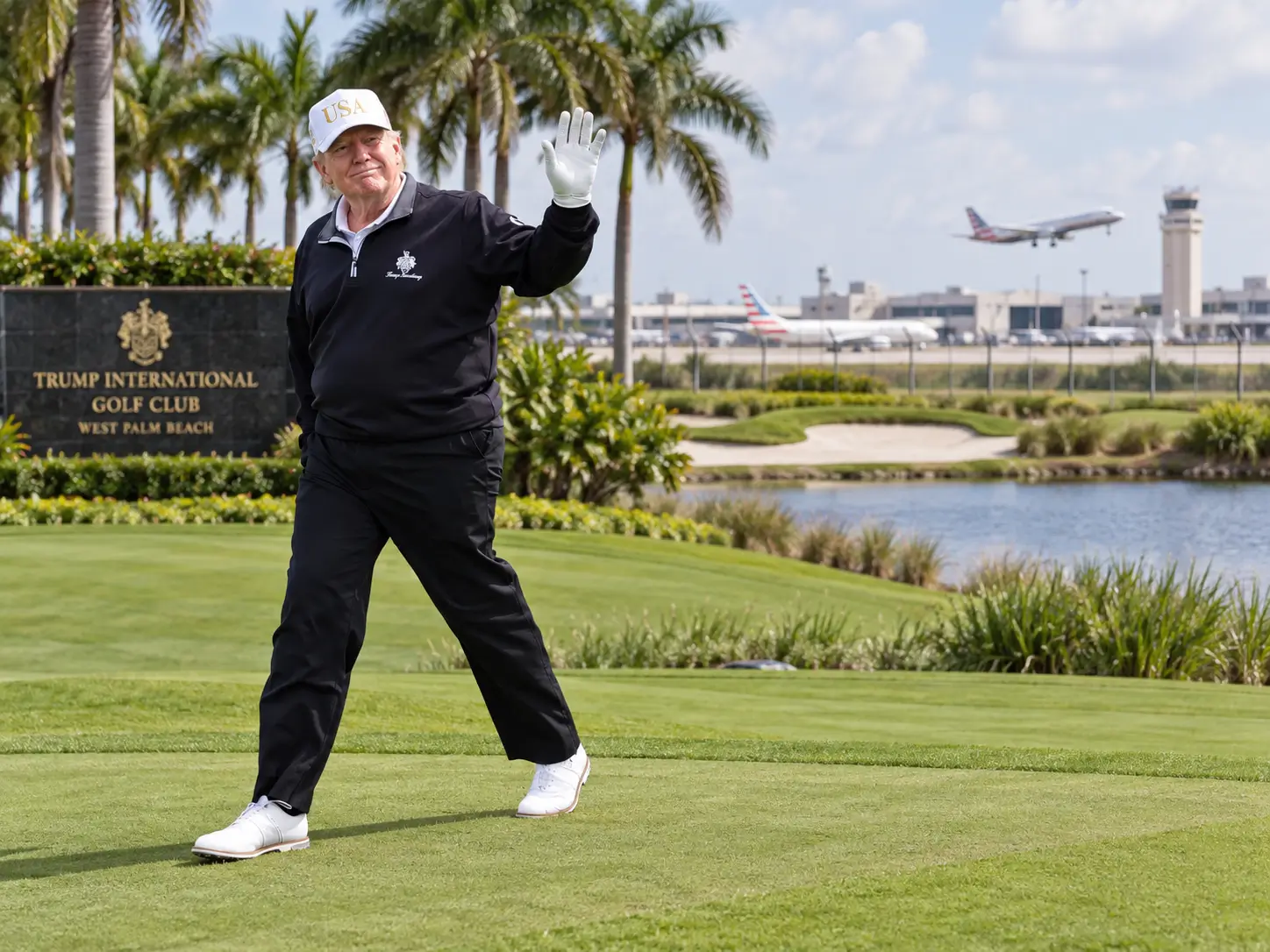 Trump International Golf Club's location next to Palm Beach International Airport
