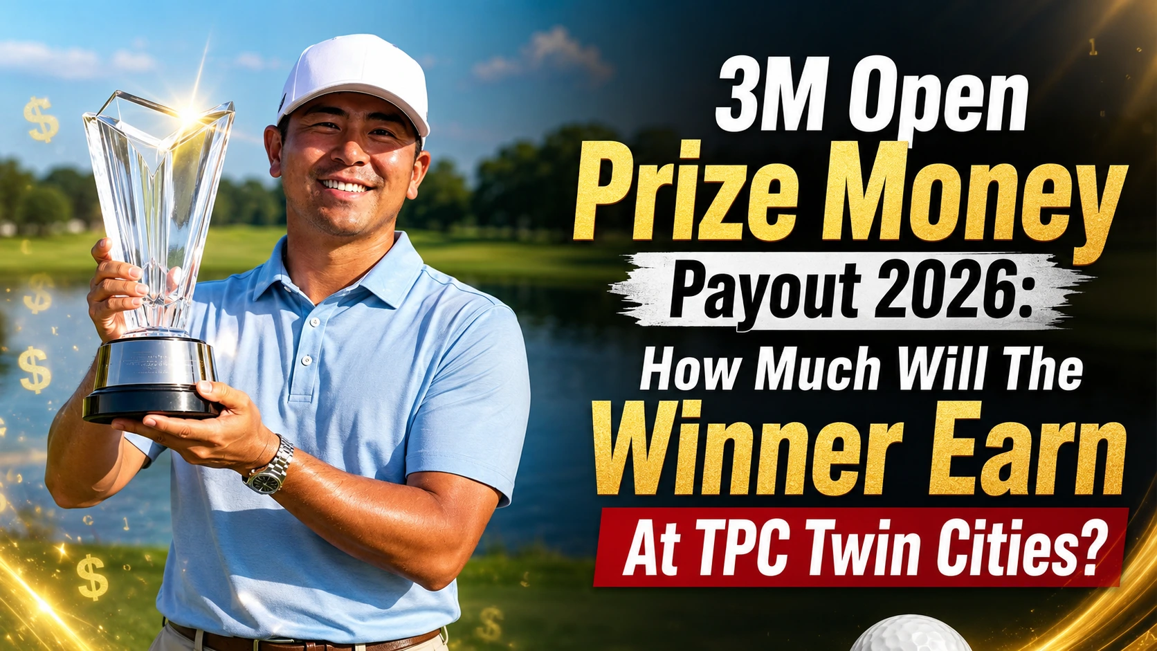 The 3M Open trophy on display at TPC Twin Cities.