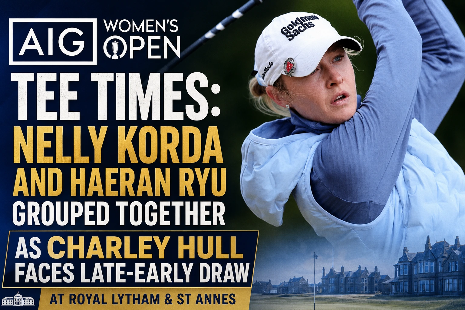 Charley Hull and Nelly Korda on the green during a major championship.
