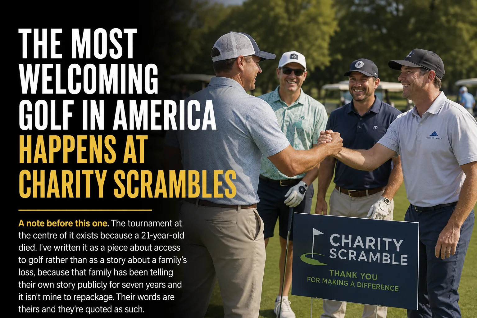 Charity Golf Scrambles and Access to Golf