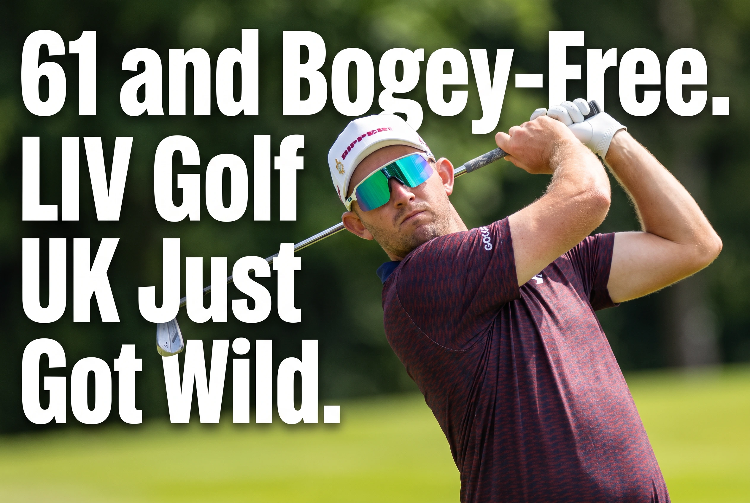Lucas Herbert celebrates shooting a career-low 61 during round one of LIV Golf UK at JCB Golf & Country Club.