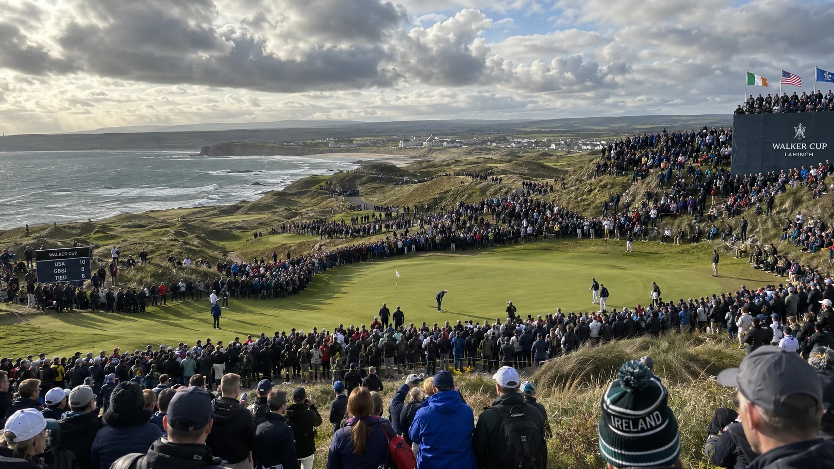 The Lahinch gallery during Saturday singles at the 2026 Walker Cup