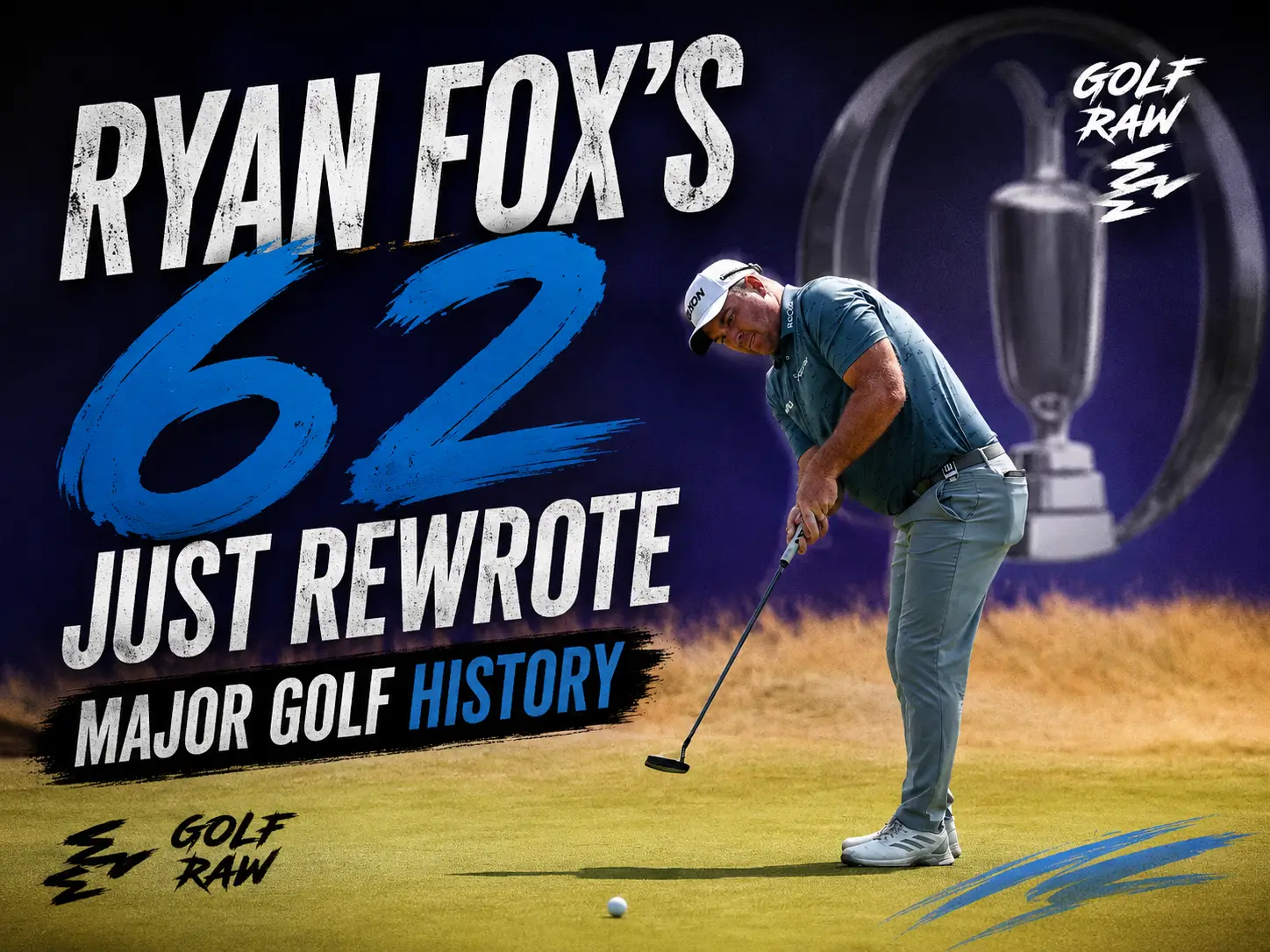 Ryan Fox celebrating a historic 62 round at the Open Championship at Royal Birkdale