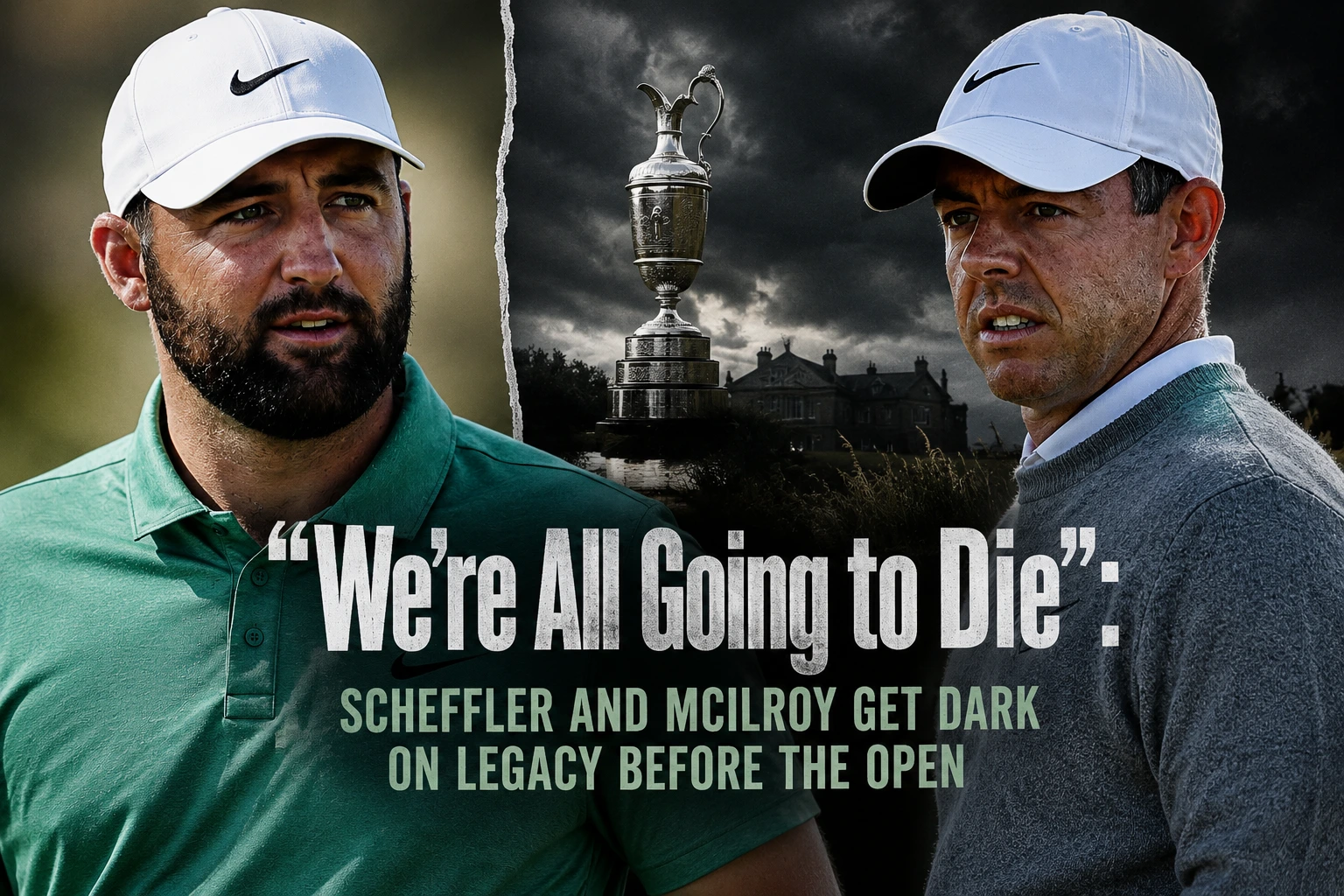 Moody and dramatic press conference microphone at Royal Birkdale with dark atmospheric lighting