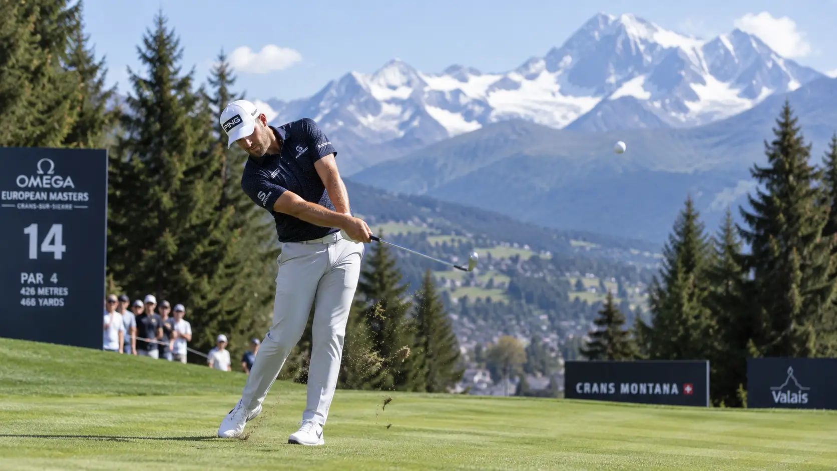 Thriston Lawrence during his second-round 63 at the Omega European Masters