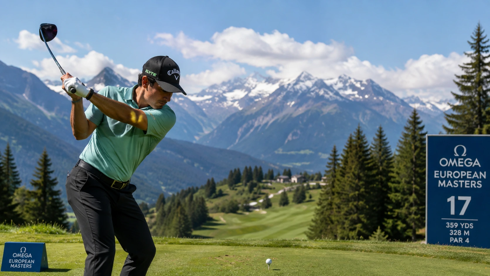David Puig at Crans-sur-Sierre, a par-70 course above 1,500 metres