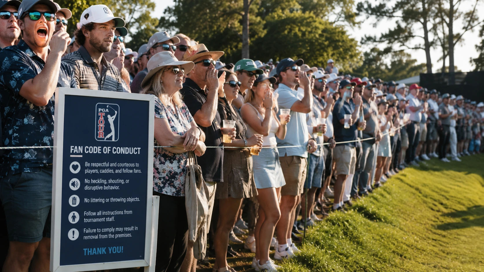 PGA Tour fans behind the ropes as new fan code of conduct rules are prepared for 2027