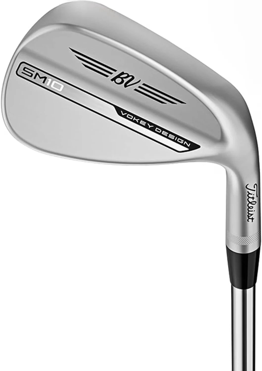 Titleist Vokey Design SM10 Tour Chrome golf wedge showing fresh high spin grooves