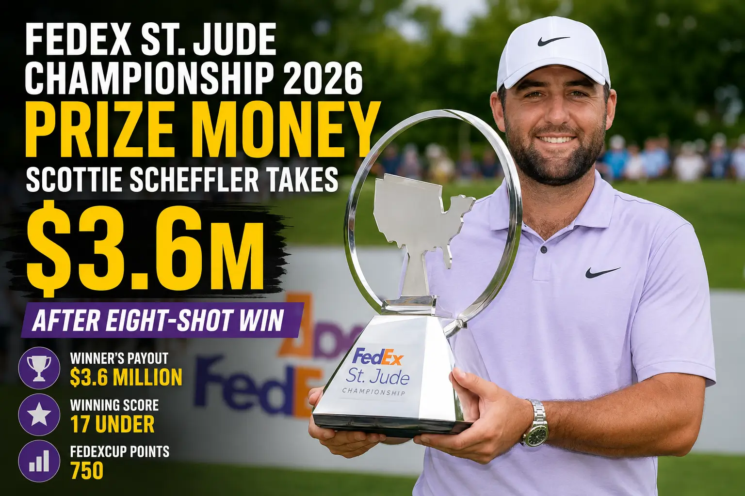 Scottie Scheffler 2026 FedEx St. Jude Championship Prize Money Payout